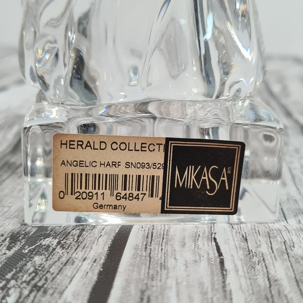 Mikasa Herald Collection Angelic Harp Figurine Crystal Christmas Angel Germany - Picture 6 of 8